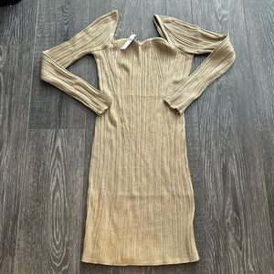 Banana Republic Gold Sweater Dress Perfect for the holidays.NEW w tags. XSP.